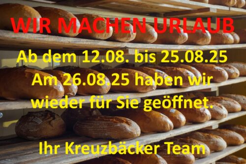 Kreuzbäcker Reilingen - Bäcker News Wir machen URLAUB Ab dem 12.08.2025 bis 25.08.25. Ab 26.08.25 haben wir wieder für Sie geöffnet. Ihr Kreuzbäcker Team Kreuzbäcker Reilingen - Bäcker News
Wir machen URLAUB
Ab dem 12.08.2025 bis 25.08.25.
Ab 26.08.25 haben wir wieder für Sie geöffnet.
Ihr Kreuzbäcker Team
http://kreuzbaecker-reilingen.tvueberregional.de