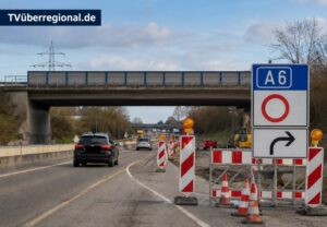 A6 Mannheim/Schwetzingen: Sperrungen wegen Brückenarbeiten an L599 und Wirtschaftsweg