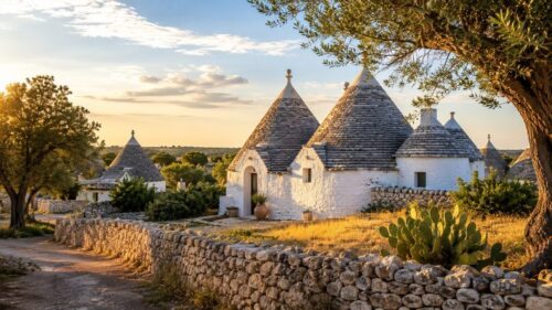 Trulli-Häuser in Alberobello in Apulien, Süditalien