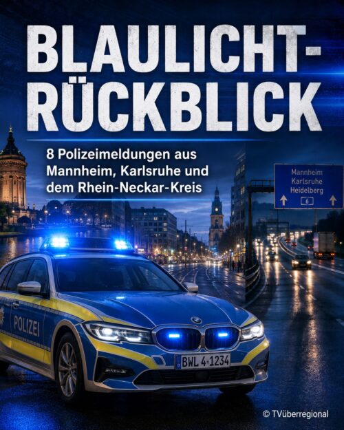 Blaulicht-Rückblick: Acht Polizeimeldungen aus Mannheim, Karlsruhe und dem Rhein-Neckar-Kreis Blaulicht-Rückblick: Acht Polizeimeldungen aus Mannheim, Karlsruhe und dem Rhein-Neckar-Kreis