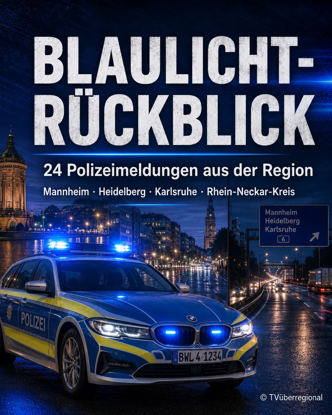 Blaulicht-Symbolbild zur Diebstahlserie aus Autos in Mannheim