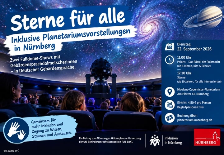 Inklusive Planetariumsvorstellungen im Nicolaus-Copernicus-Planetarium Nürnberg