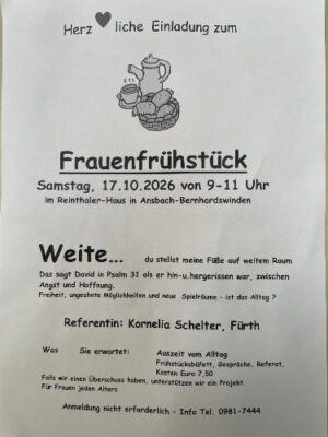 Frauenfrühstück in Ansbach am 17. Oktober 2026