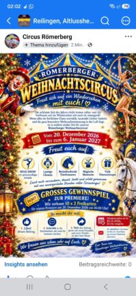 Römerberg – Römerberger Weihnachtscircus vom 20. Dezember 2026 bis 6. Januar 2027