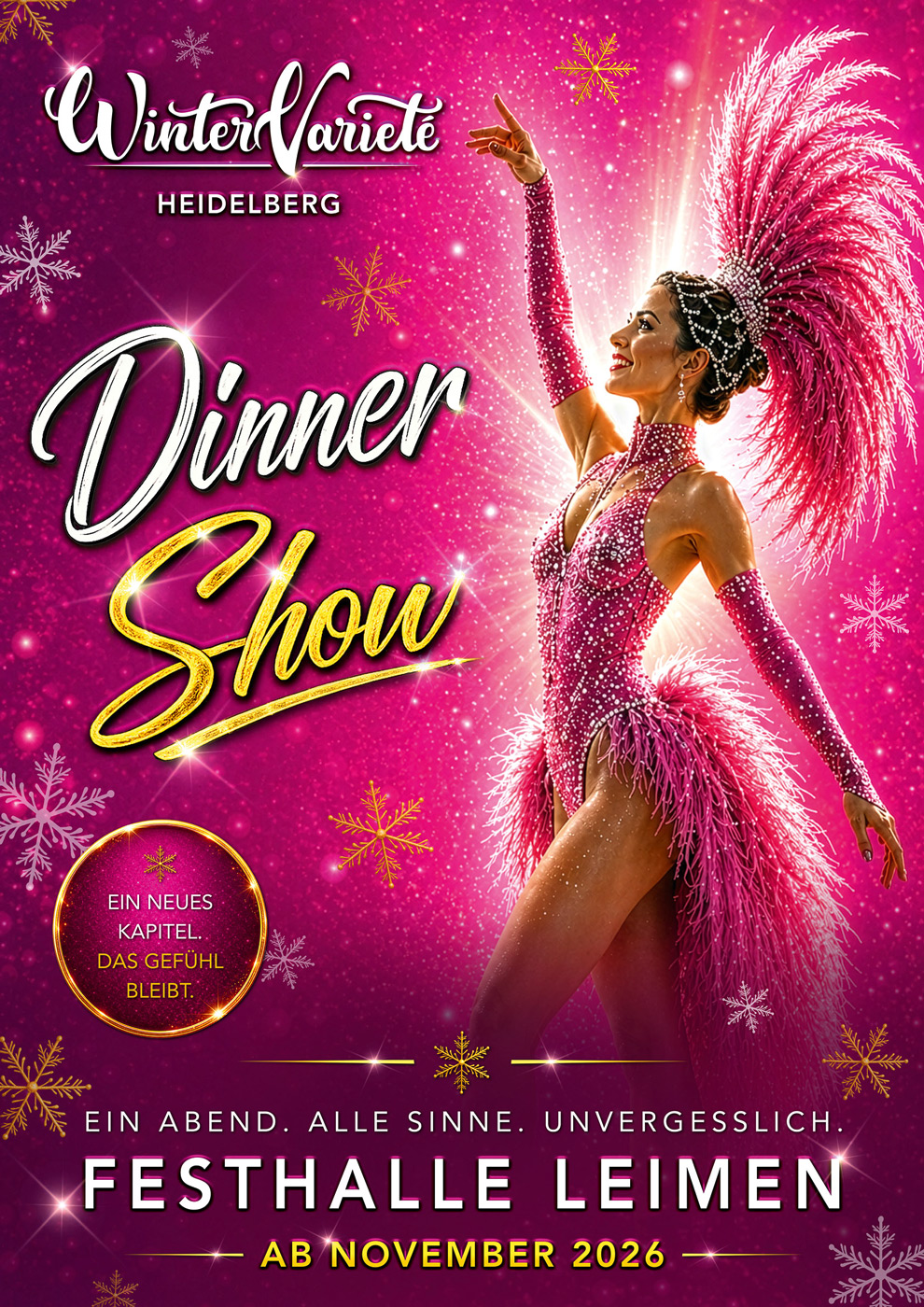 Offizielles Plakat: WinterVarieté Heidelberg Dinner Show ab 19. November 2026 in der Festhalle Leimen